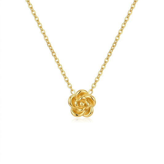 Mini Rose Necklace - Stainless Steel