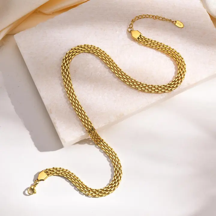 Broad Rowena Necklace - Stainless Steel