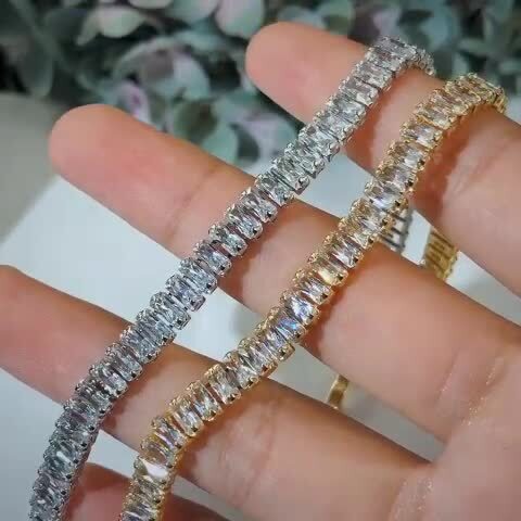 Simple Tennis Bracelets (Golden + Silver) - China Gold