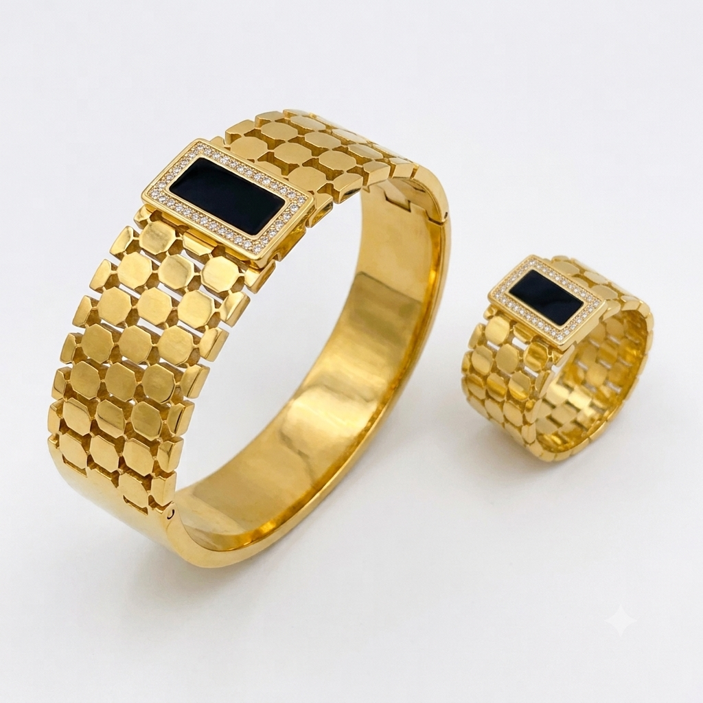 Hexagon Pattern (Bracelet + Ring)