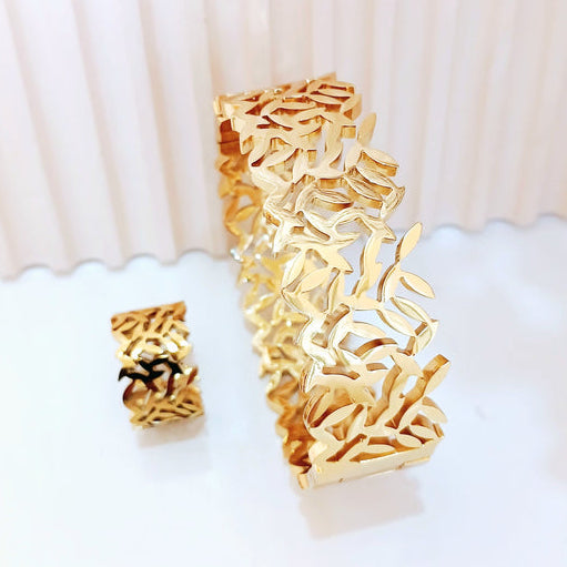 Leafy Luxe Pattern (Bracelet + Ring)