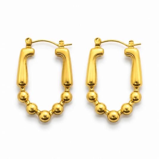 U Beads Earrings - Stainless Steel
