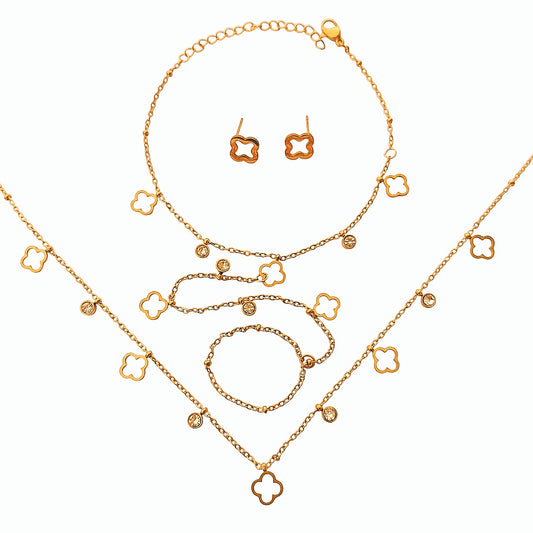 Hollow Star Crystal Set (Necklace + Tops + Hand Chain)