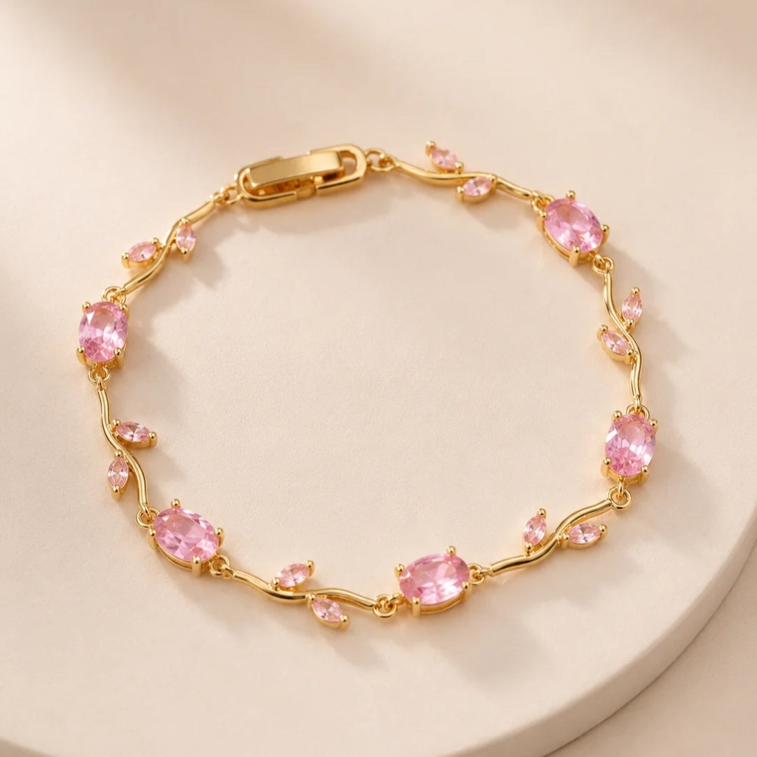 Pink Tulip Bracelet - Stainless Steel