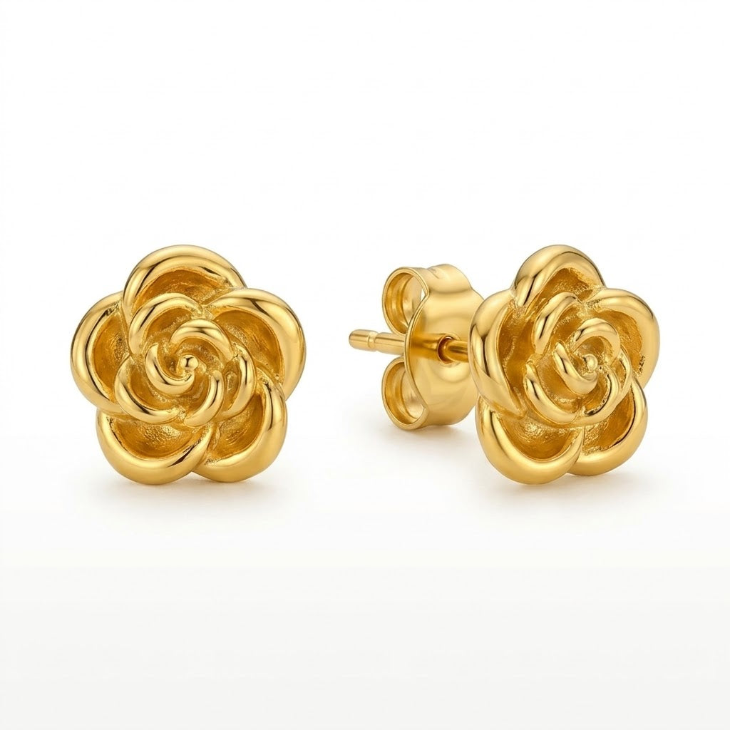 Mini Rose Earrings - Stainless Steel
