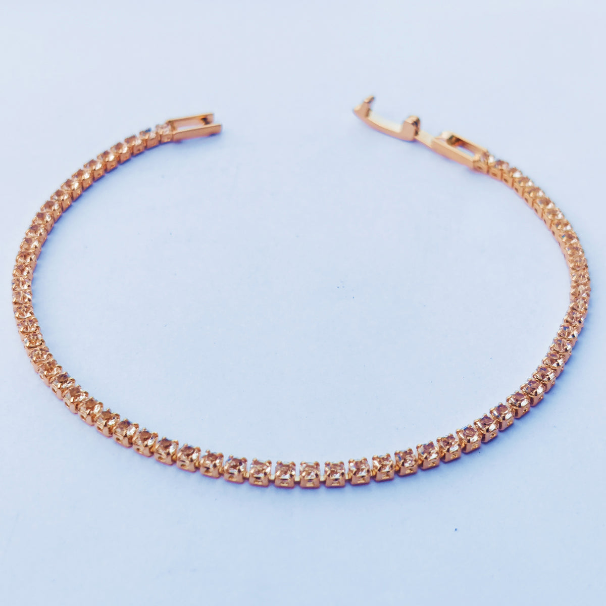 Ultra Slim Gold Tennis Bracelet - Stainless Steel