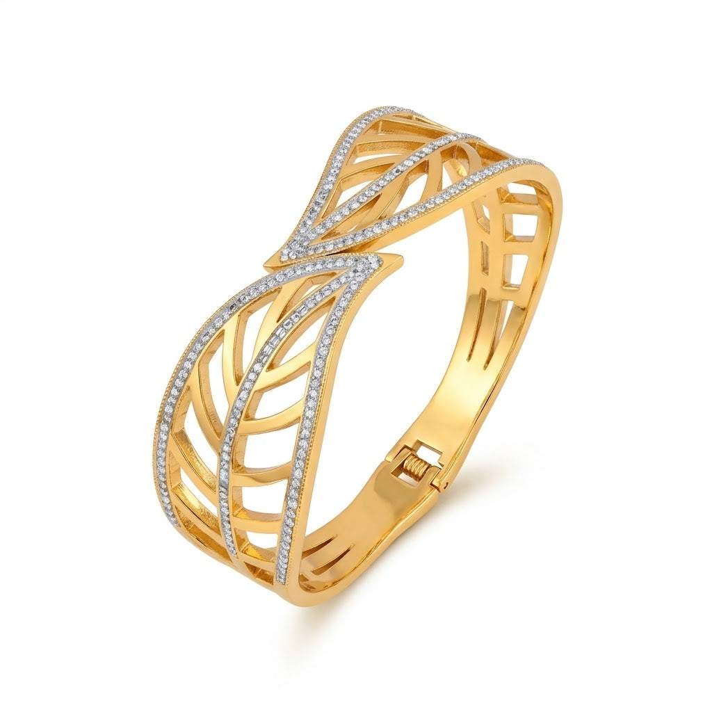 Leaf Diamond Bracelet - Stainless Steel