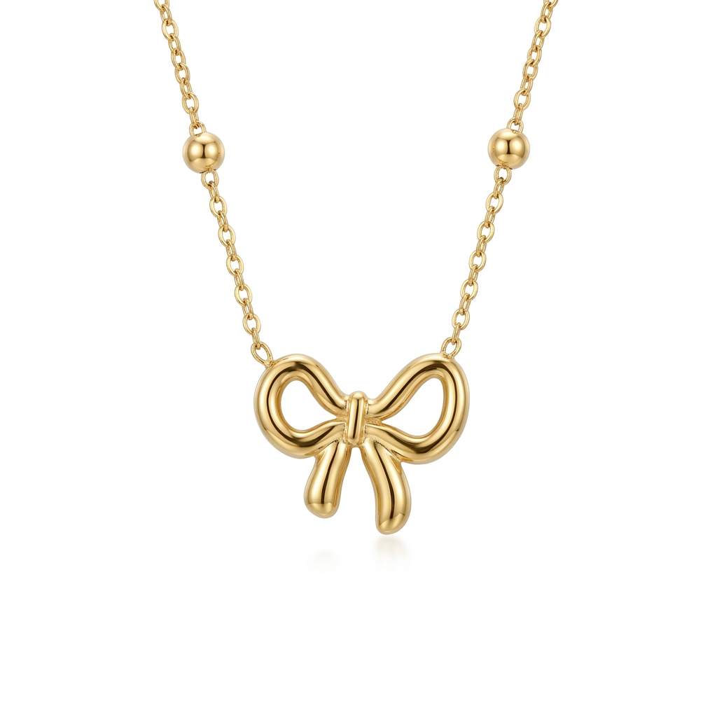Bow Necklace - Stainless Steel