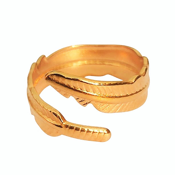 Leafy Adjustable Ring - China Gold
