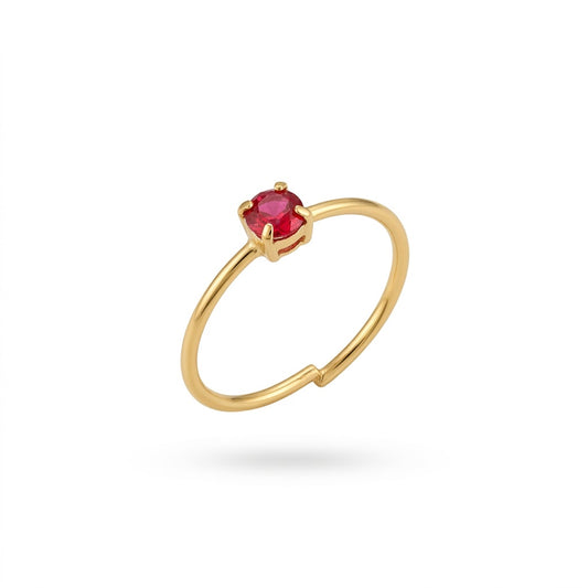 Red Single Diamond Minimalist Nose Ring