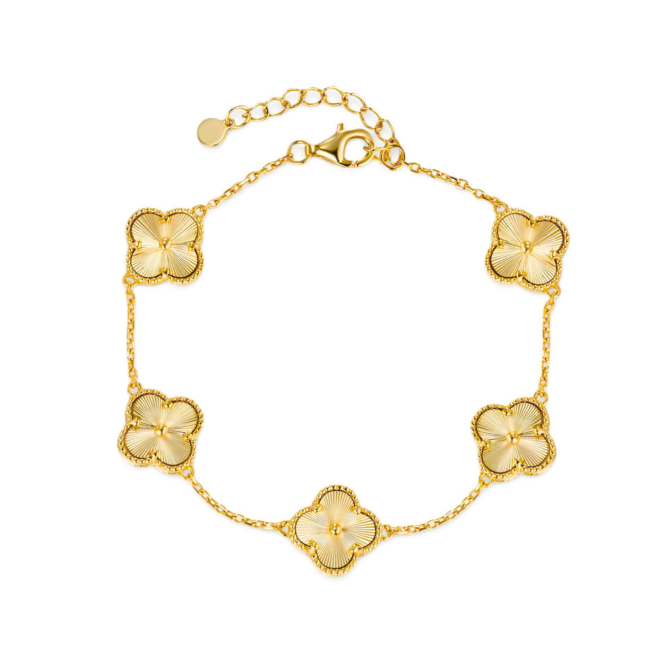 4 Leaf Golden Clover Bracelet - Stainless Steel