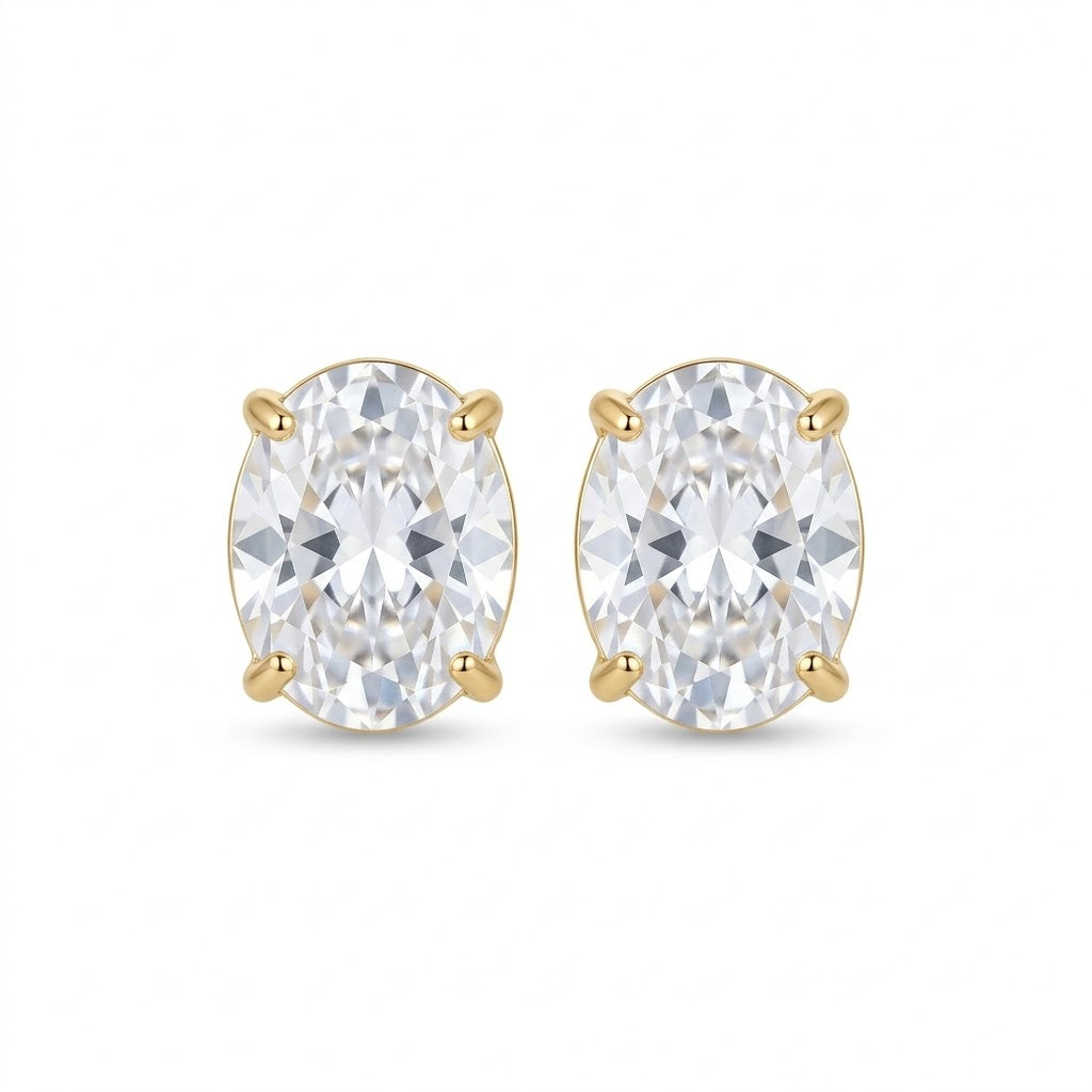 Minimal Diamond Ear Tops - Stainless Steel