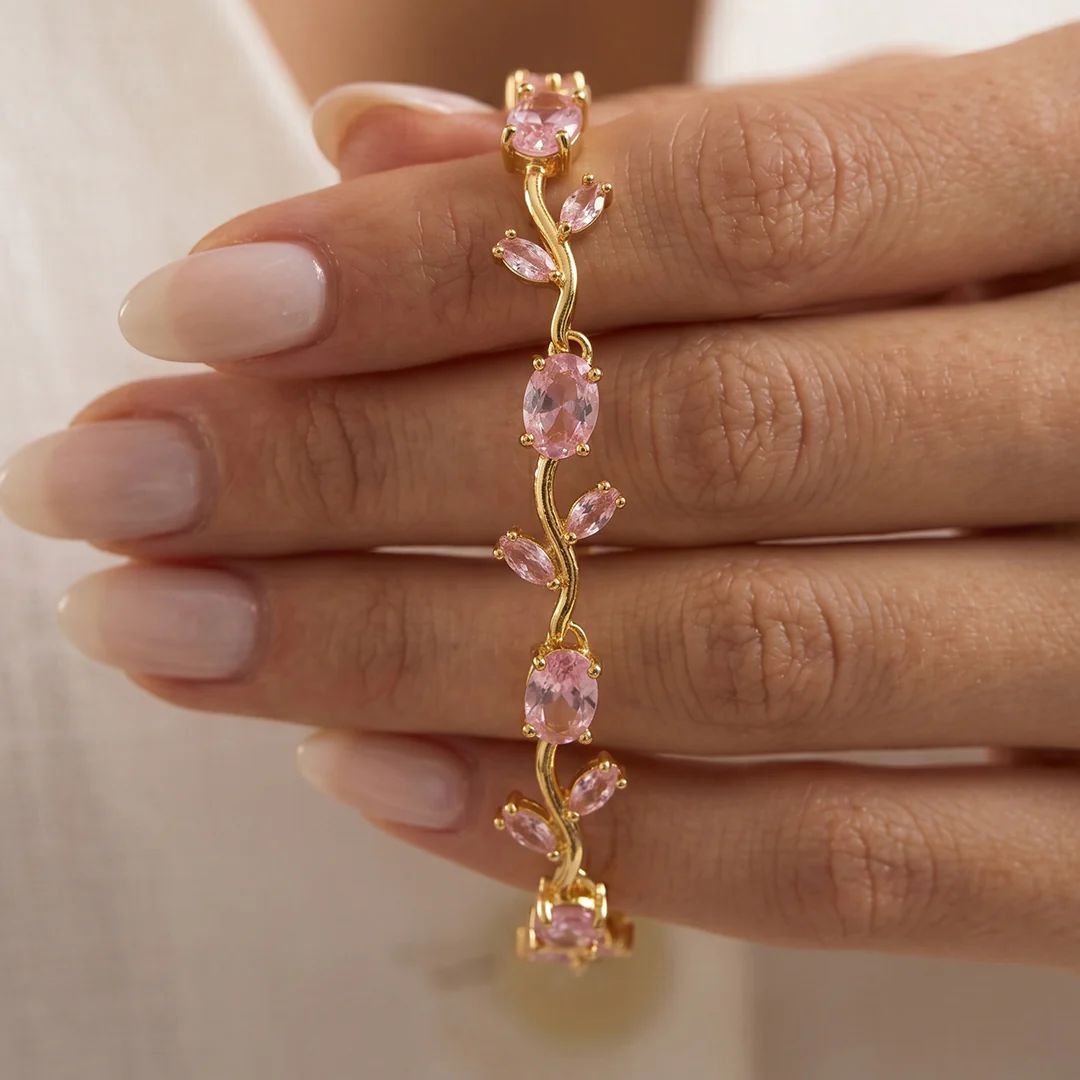 Pink Tulip Bracelet - Stainless Steel