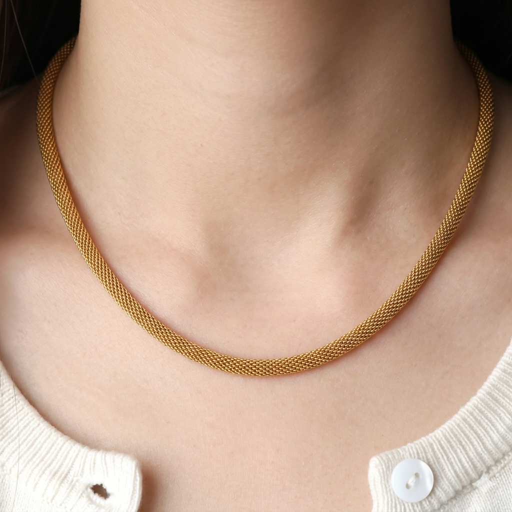 Slim Mesh Necklace - Stainless Steel