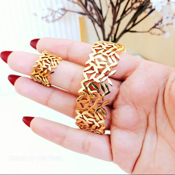Leafy Luxe Pattern (Bracelet + Ring)