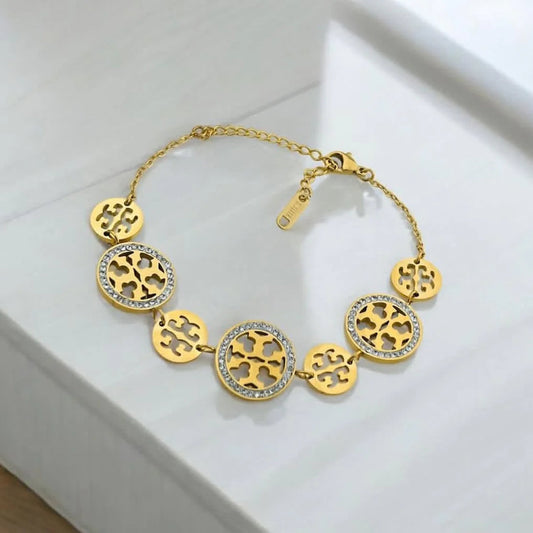 Tory Burch 3 Circles Studied Bracelet - Stainless Steel