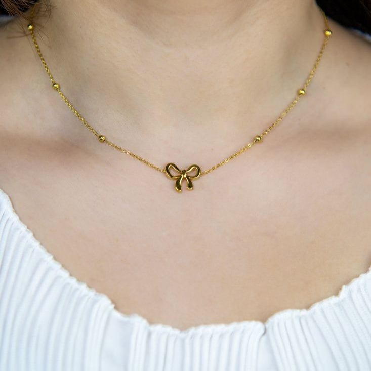 Bow Necklace - Stainless Steel