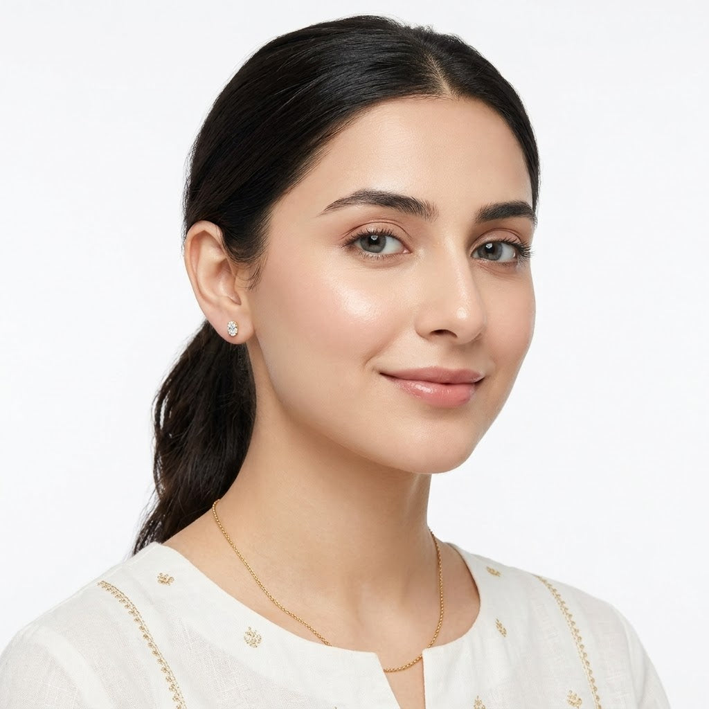 Minimal Diamond Ear Tops - Stainless Steel