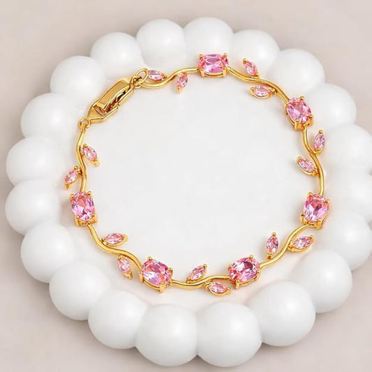 Pink Tulip Bracelet - China Gold