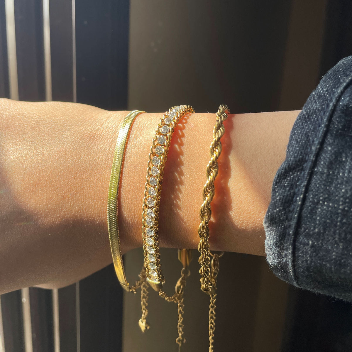 3 Bracelets (Milas + Luster + Snake) - Stainless Steel