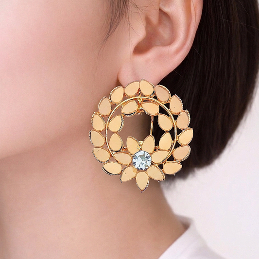 Round Multiple Mirror Leaf Earrings - Local Heritage
