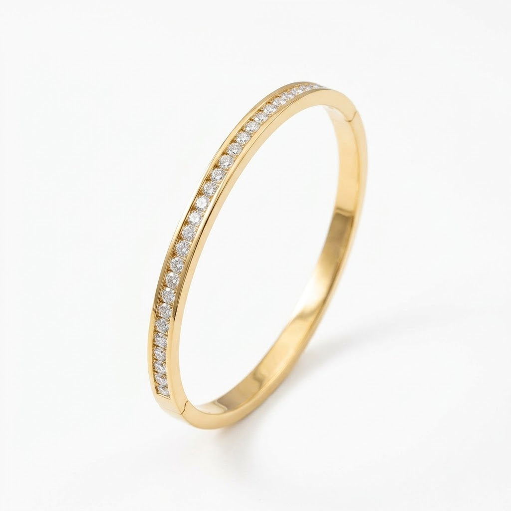 Minimalist Row Diamond Bracelet - Stainless Steel