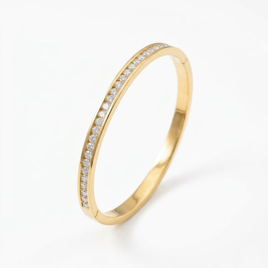 Minimalist Row Diamond Bracelet - Stainless Steel