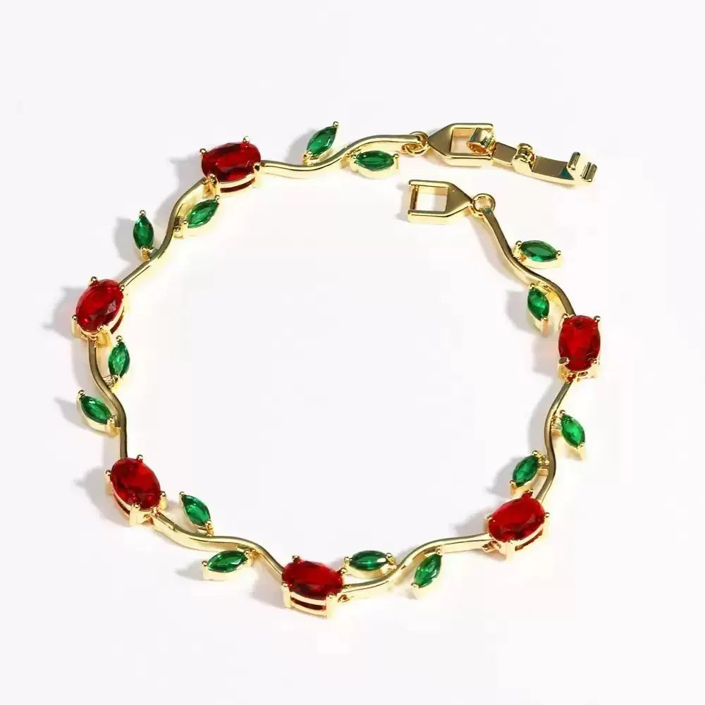 Red Tulip Bracelet - China Gold