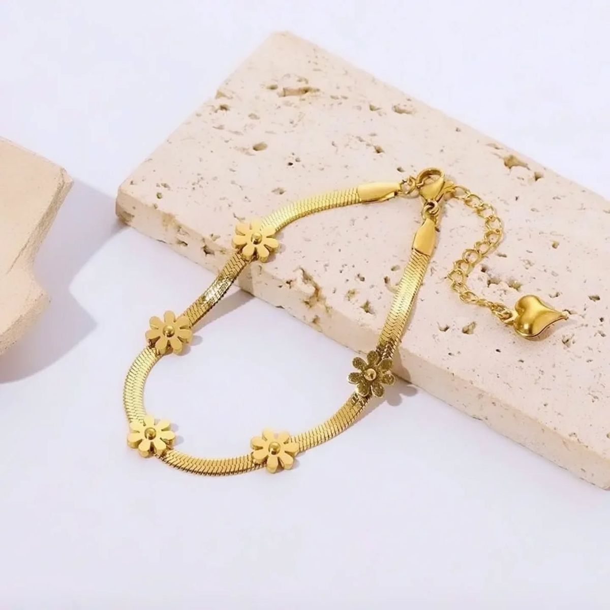 Sunflower Snake Chain Bracelet - Stainless Steel