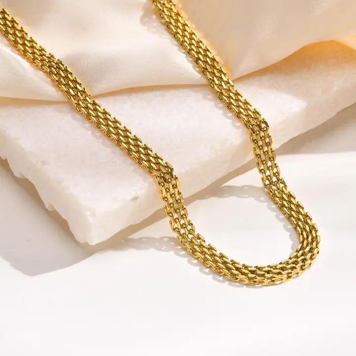 Broad Rowena Necklace - Stainless Steel