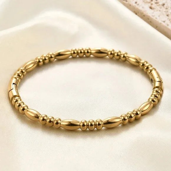 Beads Bamboo Handcuff - Stainless Steel