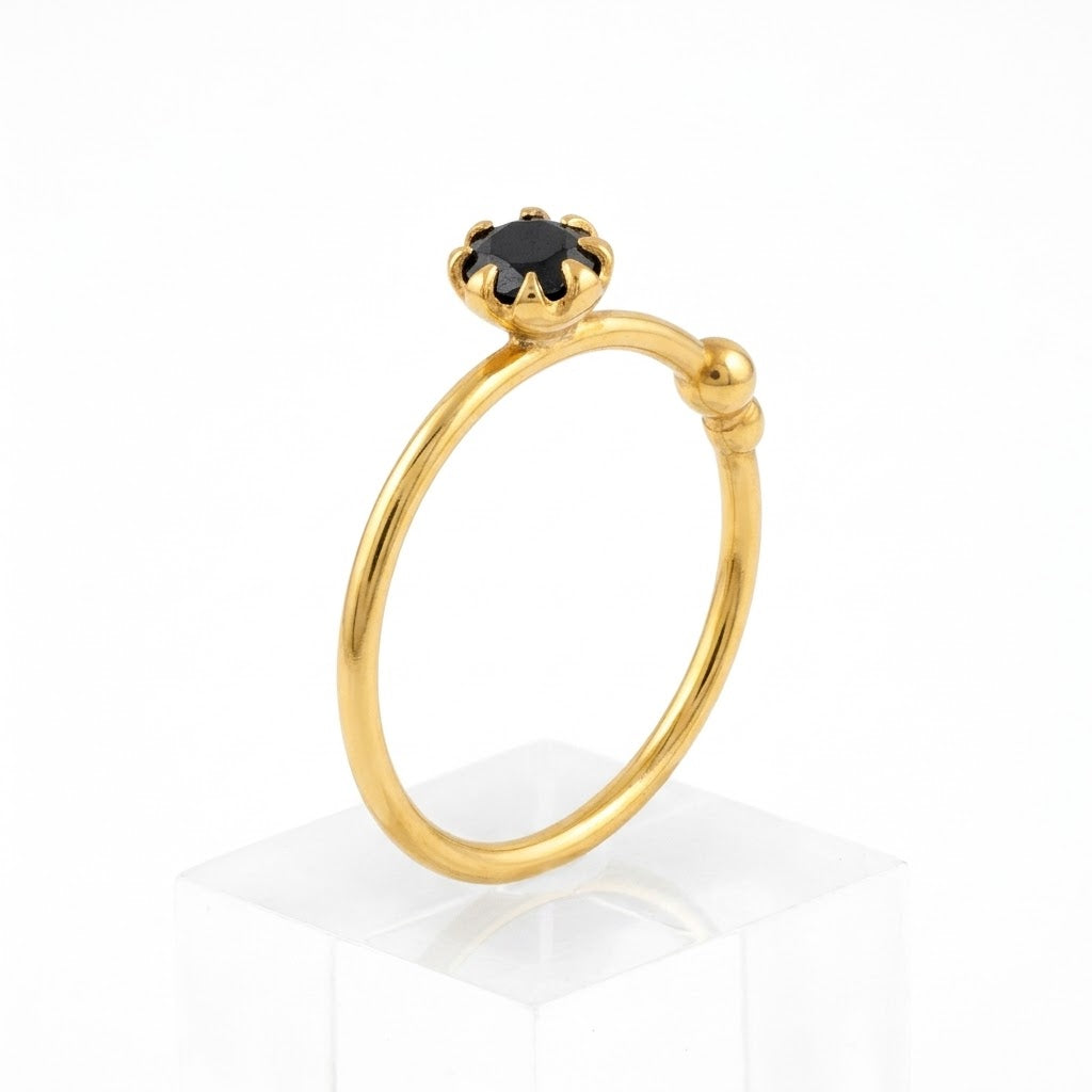 Red Single Diamond Full Clasp Nose Ring