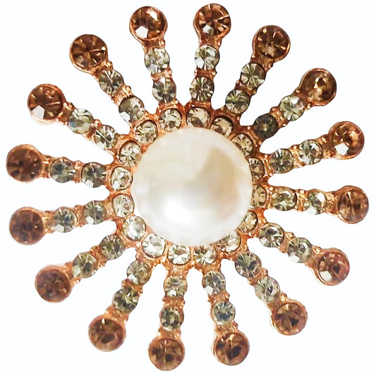 Golden Border White Stud Spiral Adjustable Ring - China Gold
