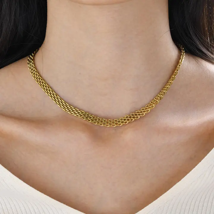 Broad Rowena Necklace - Stainless Steel