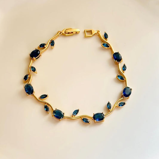 Dark Blue Tulip Bracelet - China Gold