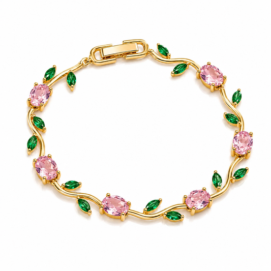 Pink Tulip Bracelet - Stainless Steel