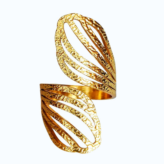 Pigeon Feather Adjustable Ring - Stainless Steel