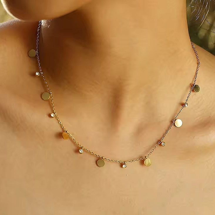 Crystal Ball Necklace - Stainless Steel