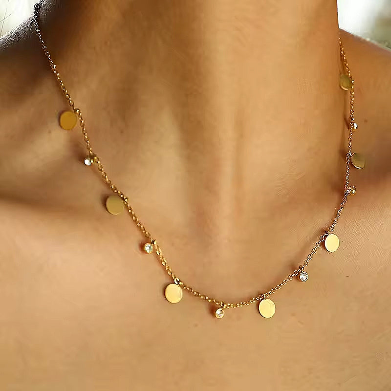 Crystal Ball Necklace - Stainless Steel