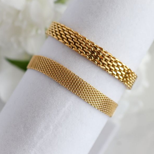 2 Mesh Bracelets (Rowena + Mesh) - Stainless Steel