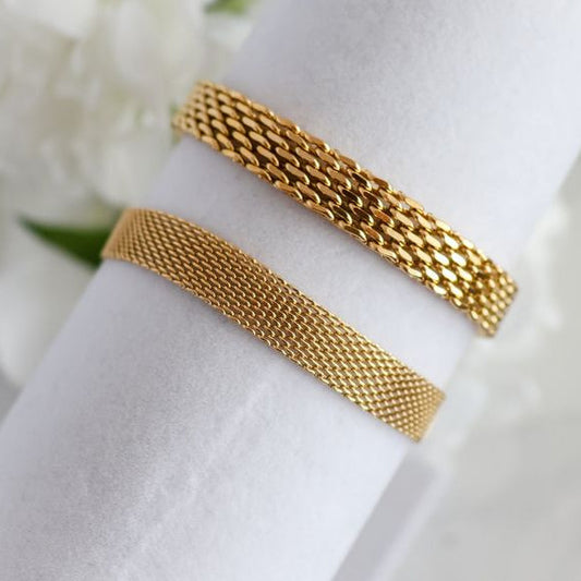 2 Mesh Bracelets (Rowena + Mesh) - Stainless Steel