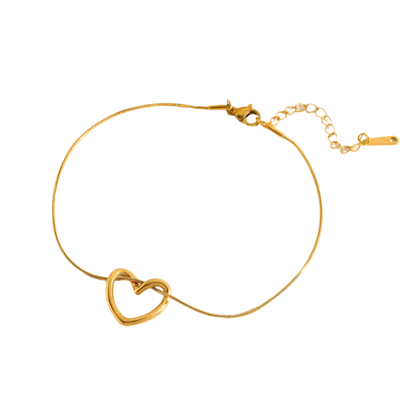 Hollow Heart Bracelet - Stainless Steel