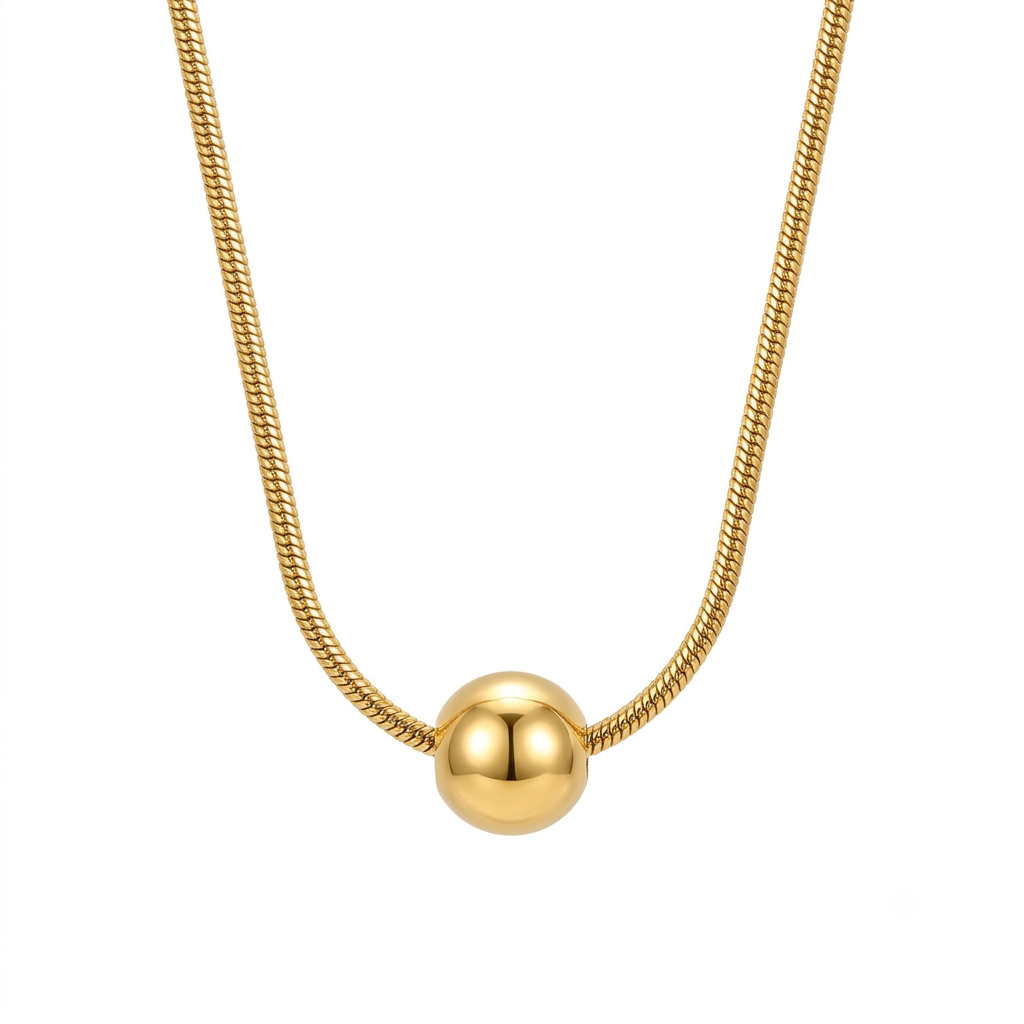 Simple Ball Necklace - Stainless Steel
