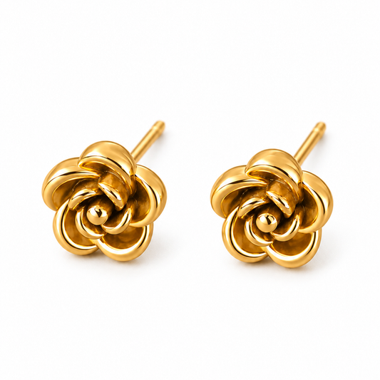 Mini Rose Earrings - Stainless Steel