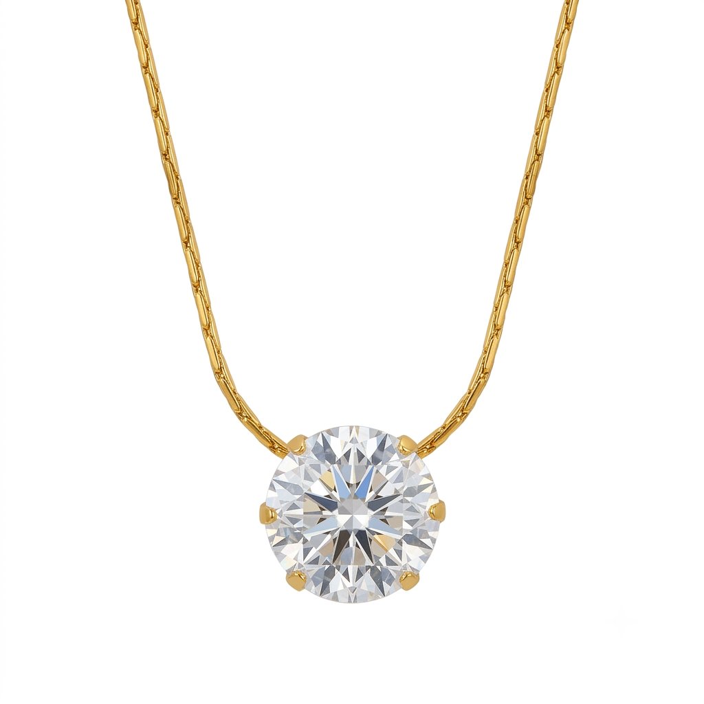 Slim Diamond Necklace - Stainless Steel