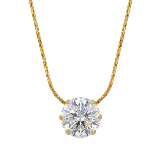 Slim Diamond Necklace - Stainless Steel