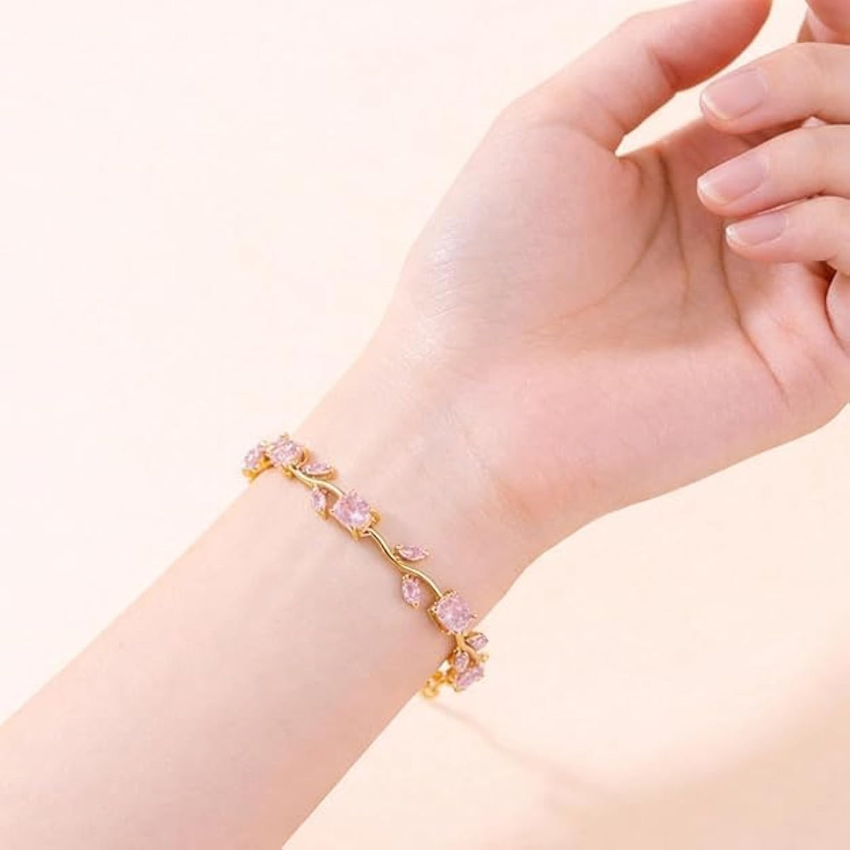 Pink Tulip Bracelet - Stainless Steel
