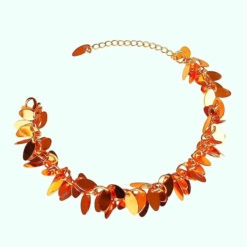 Leaf Cluster Anklet - China Gold
