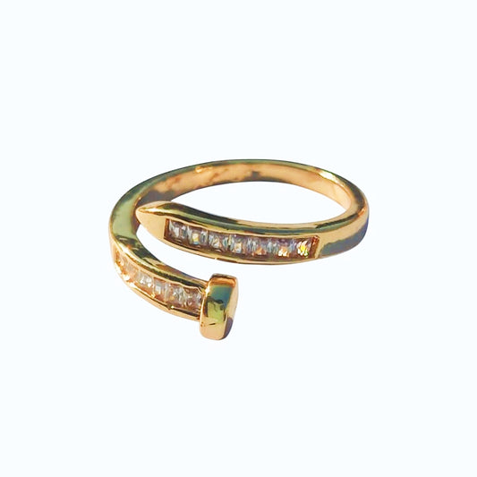 Screw Nail Stud Adjustable Ring - Stainless Steel