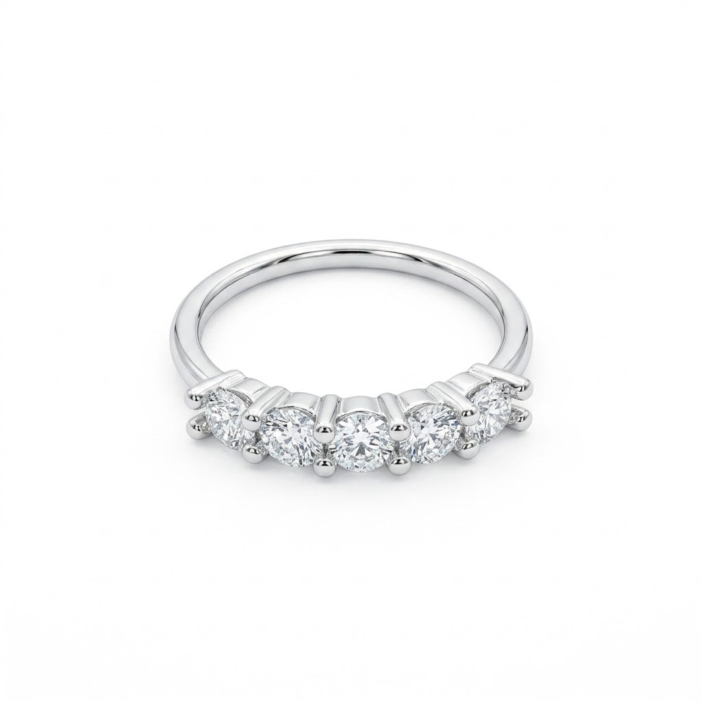 Silver Penta Crown Diamond Nose Ring